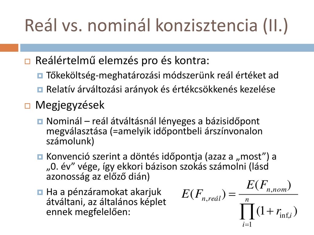Reál vs. nominál konzisztencia (II.)