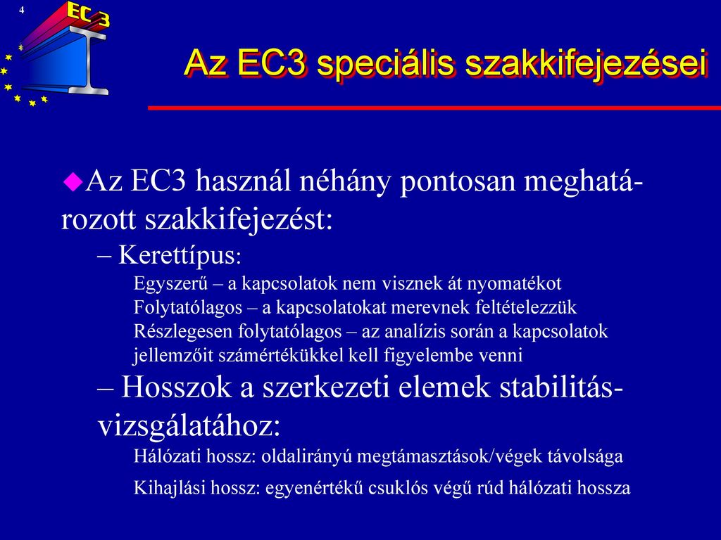 Az EC3 speciális szakkifejezései