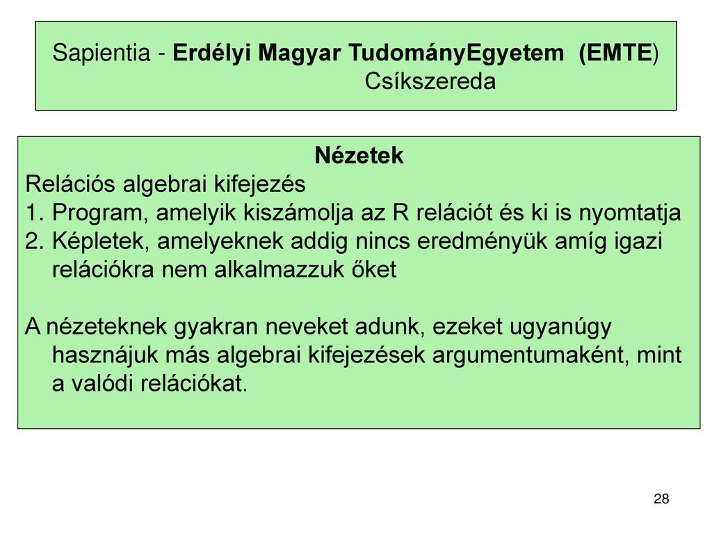 Sapientia - Erdélyi Magyar TudományEgyetem (EMTE) Csíkszereda