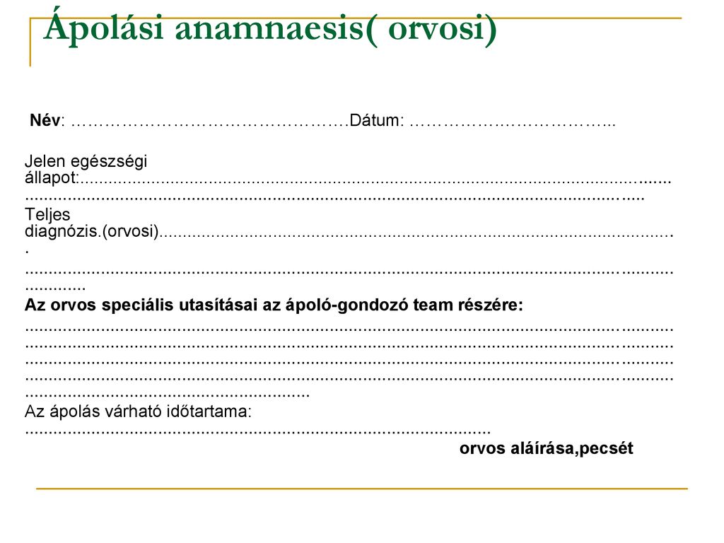 Ápolási anamnaesis( orvosi)
