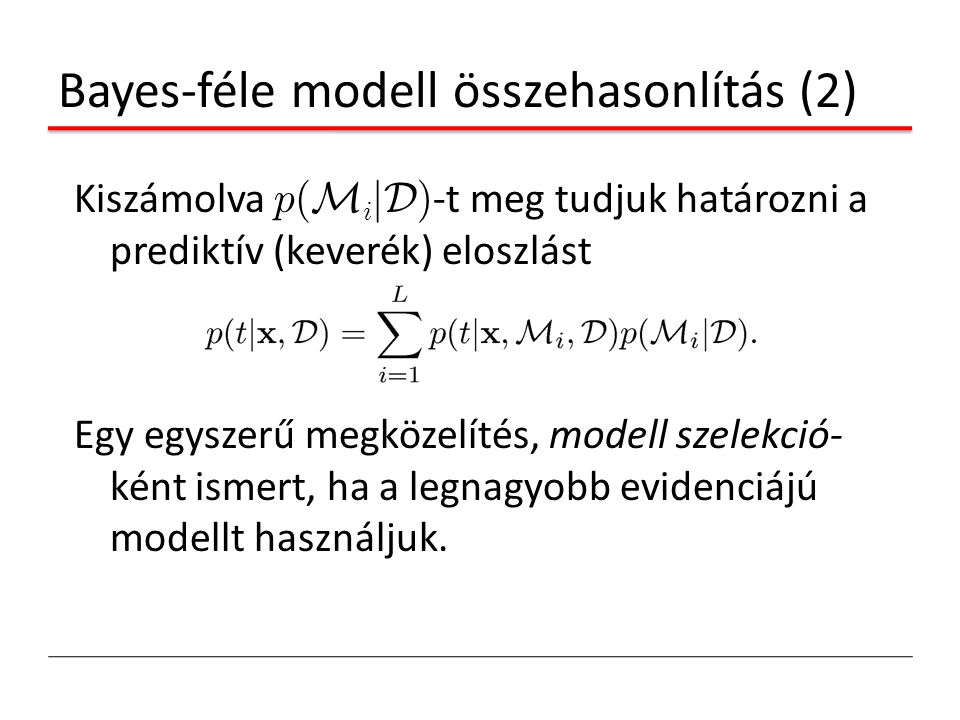 Bayes-féle modell összehasonlítás (2)
