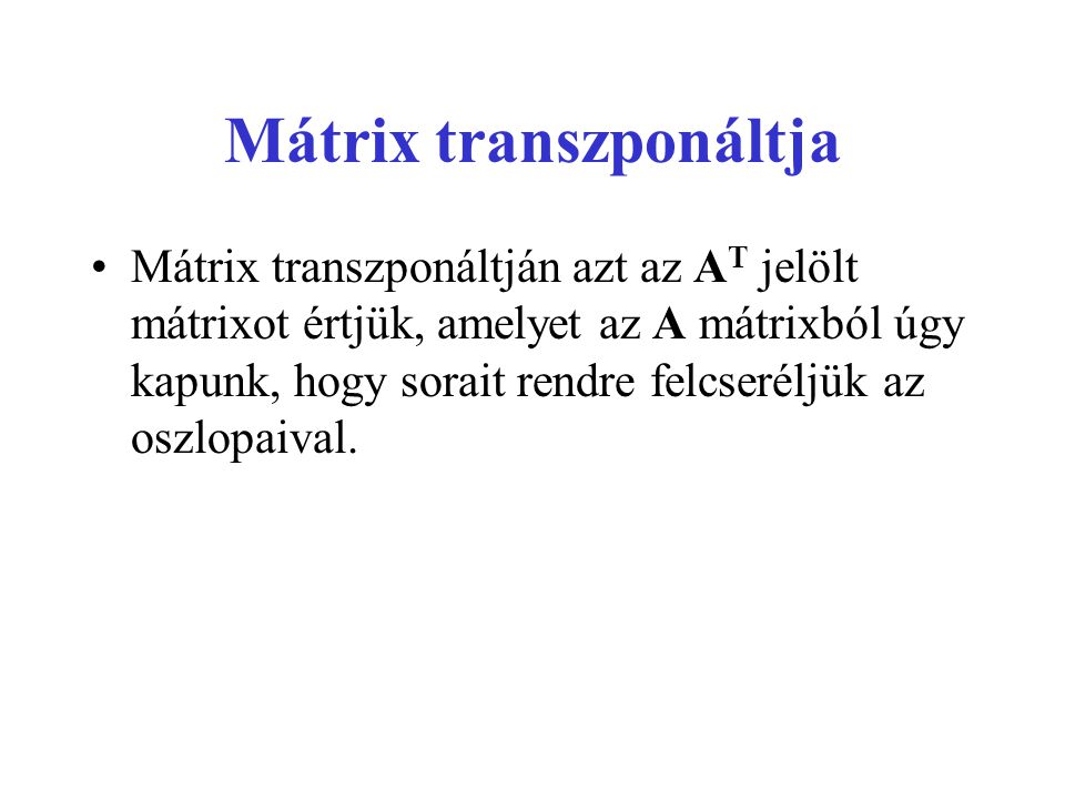 Mátrix transzponáltja
