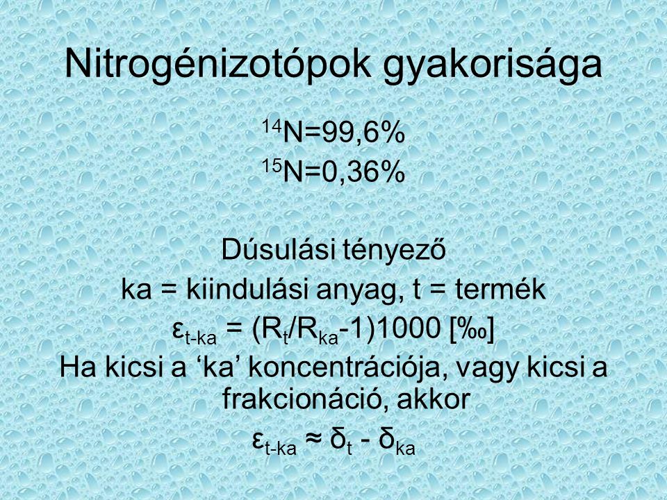 Nitrogénizotópok gyakorisága