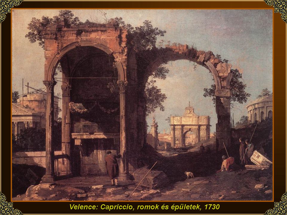 Velence: Capriccio, romok és épületek, 1730