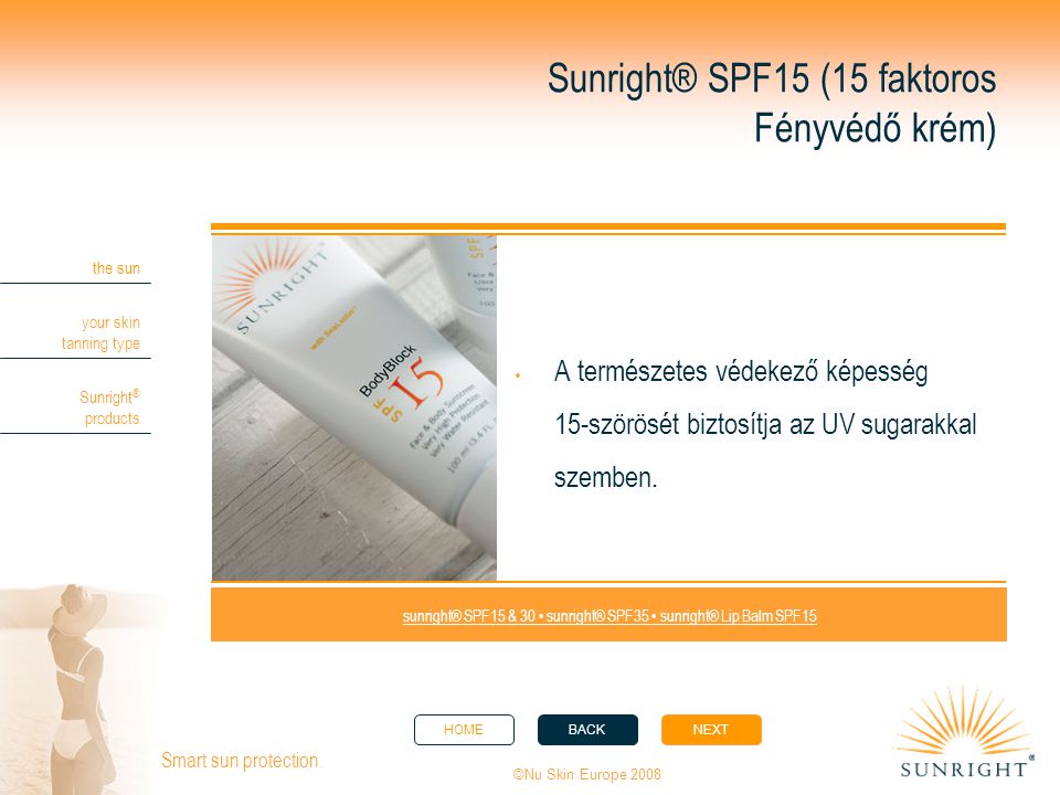 Sunright® SPF15 (15 faktoros Fényvédő krém)
