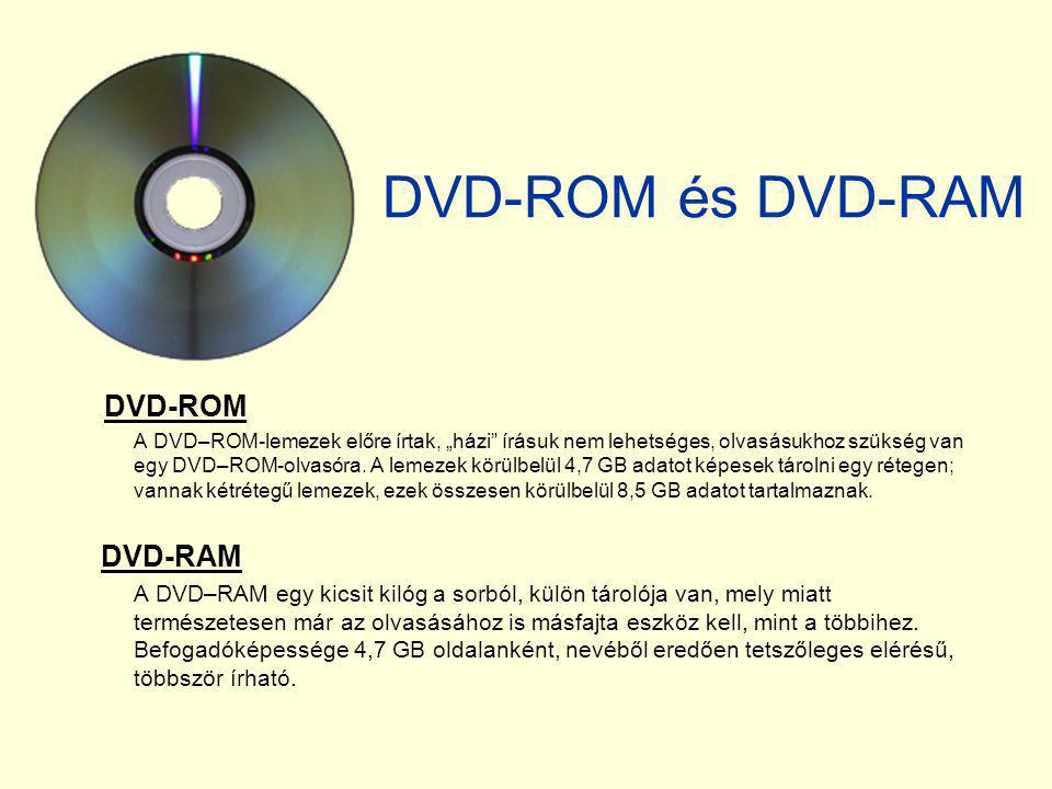 DVD-ROM és DVD-RAM DVD-ROM DVD-RAM