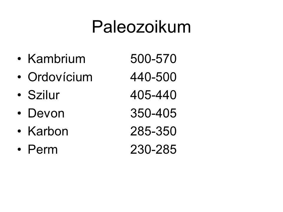 Paleozoikum Kambrium Ordovícium Szilur