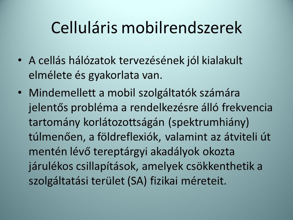 Celluláris mobilrendszerek
