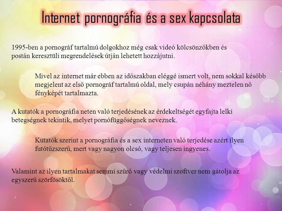 Internet pornográfia és a sex kapcsolata