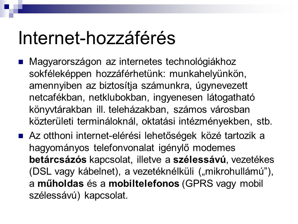 Internet-hozzáférés