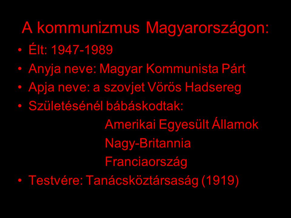 A kommunizmus Magyarországon: