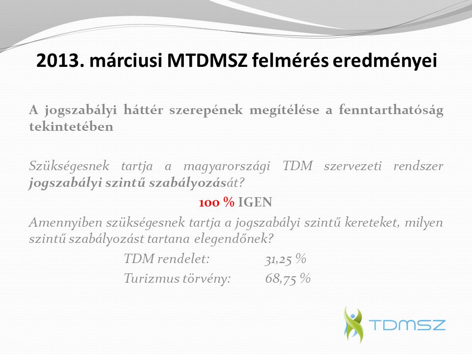 2013. márciusi MTDMSZ felmérés eredményei