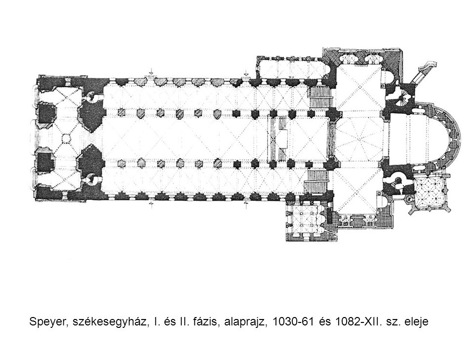 Speyer, székesegyház, I. és II. fázis, alaprajz, és 1082-XII
