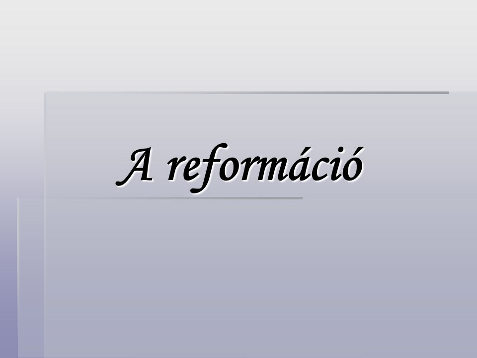 A reformáció