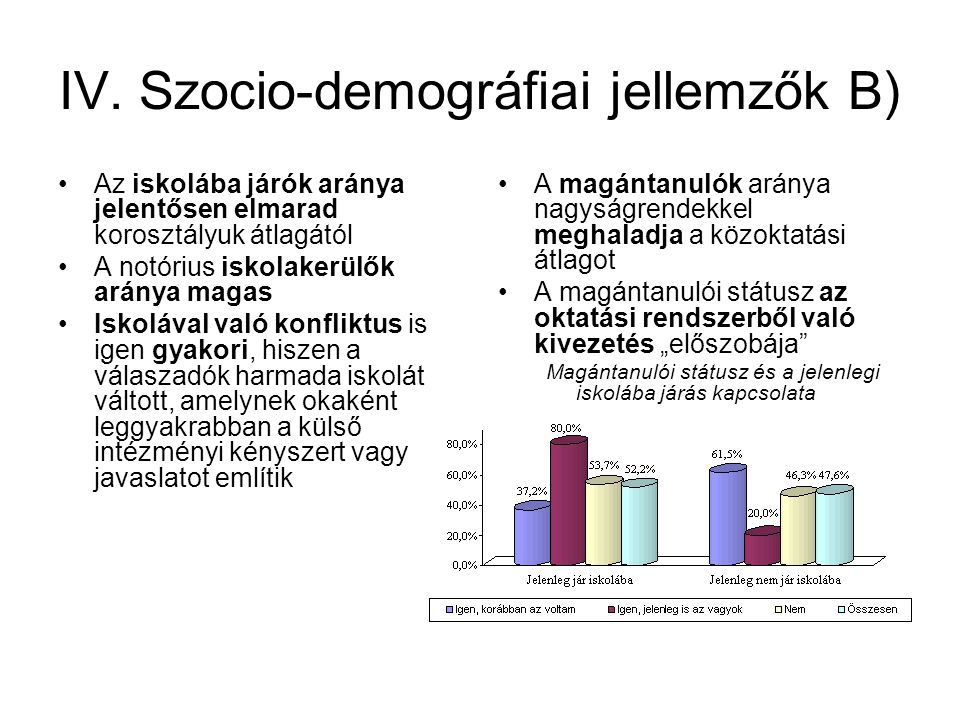 IV. Szocio-demográfiai jellemzők B)