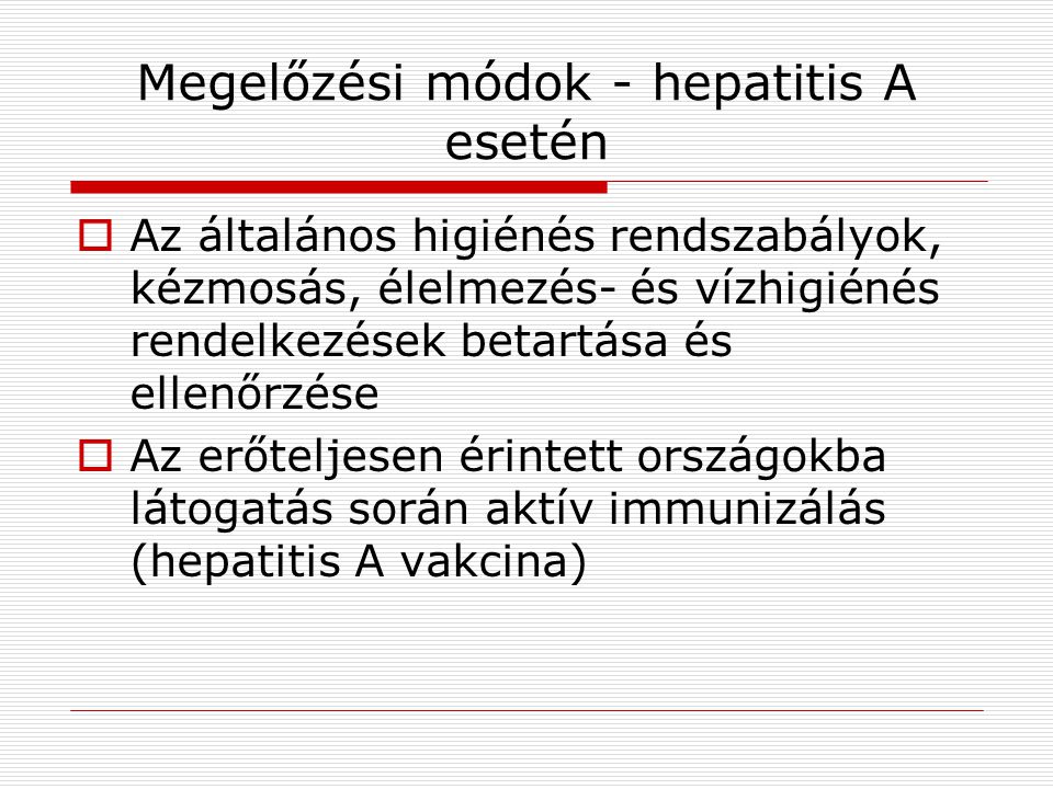 Megelőzési módok - hepatitis A esetén
