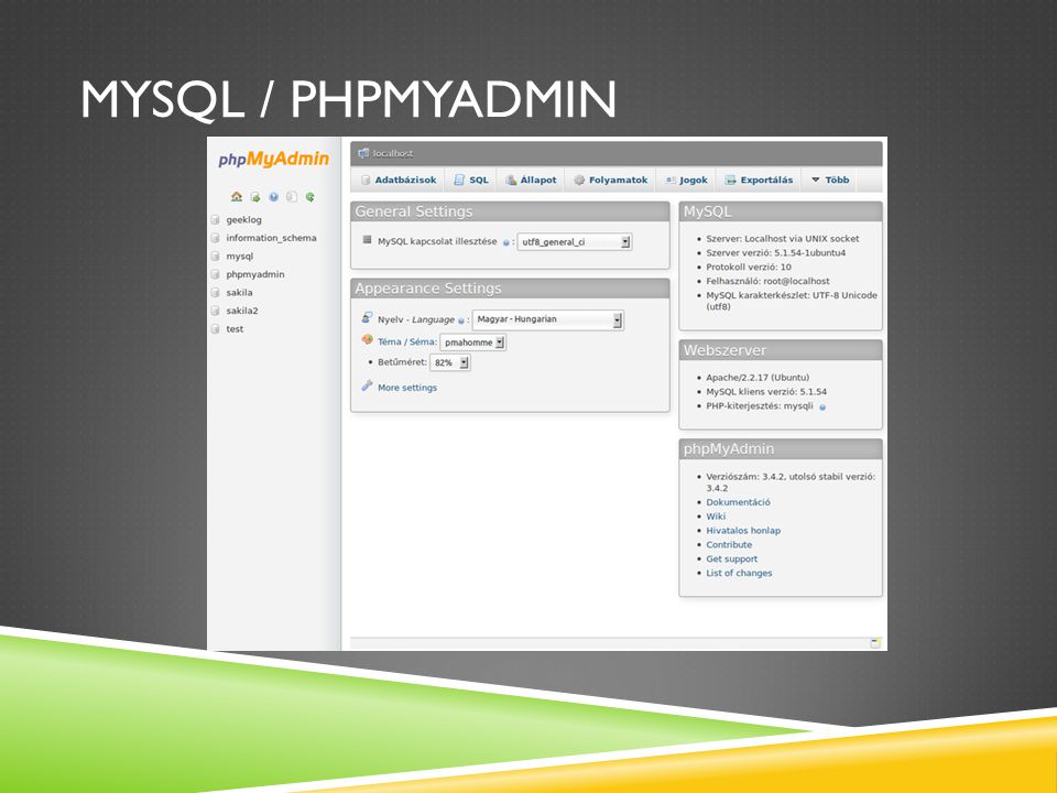 MYSQL / phpmyadmin