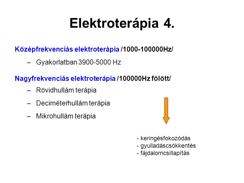 Elektroterápia 4. Középfrekvenciás elektroterápia / Hz/