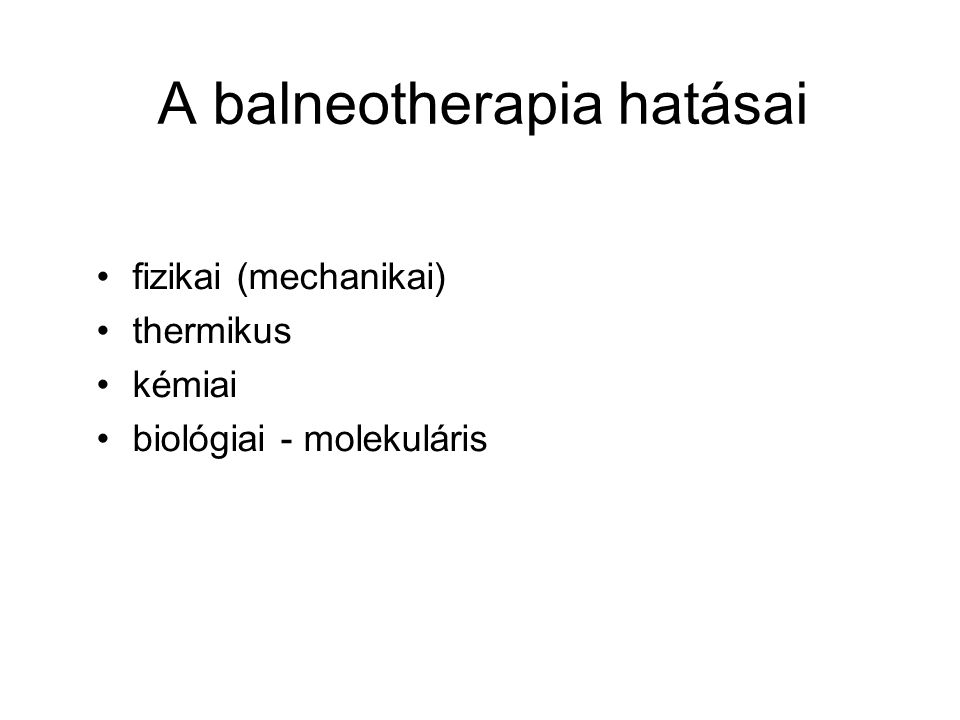 A balneotherapia hatásai