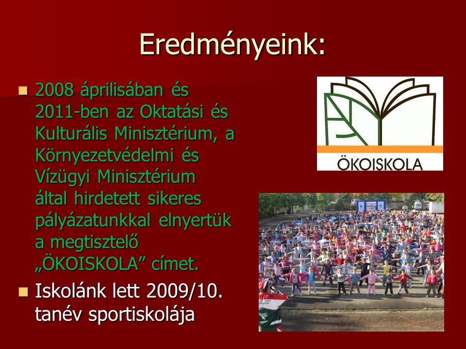 Eredményeink: Iskolánk lett 2009/10. tanév sportiskolája