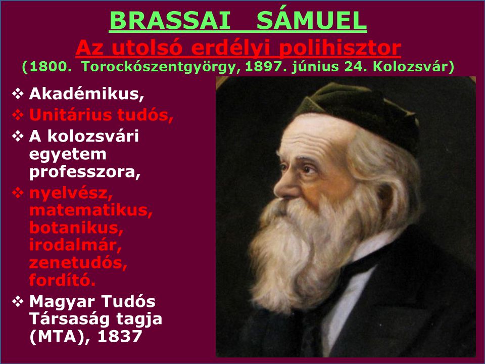 BRASSAI SÁMUEL Az utolsó erdélyi polihisztor (1800