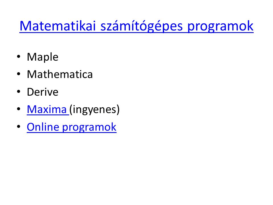 Matematikai számítógépes programok