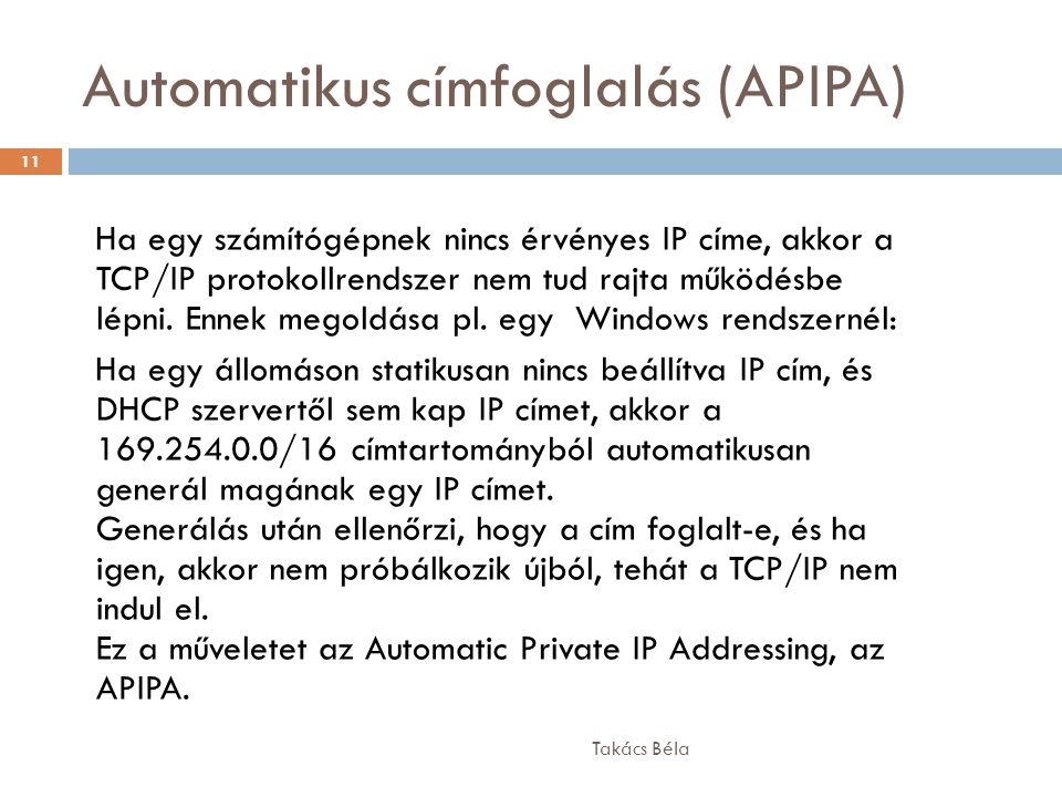 Automatikus címfoglalás (APIPA)