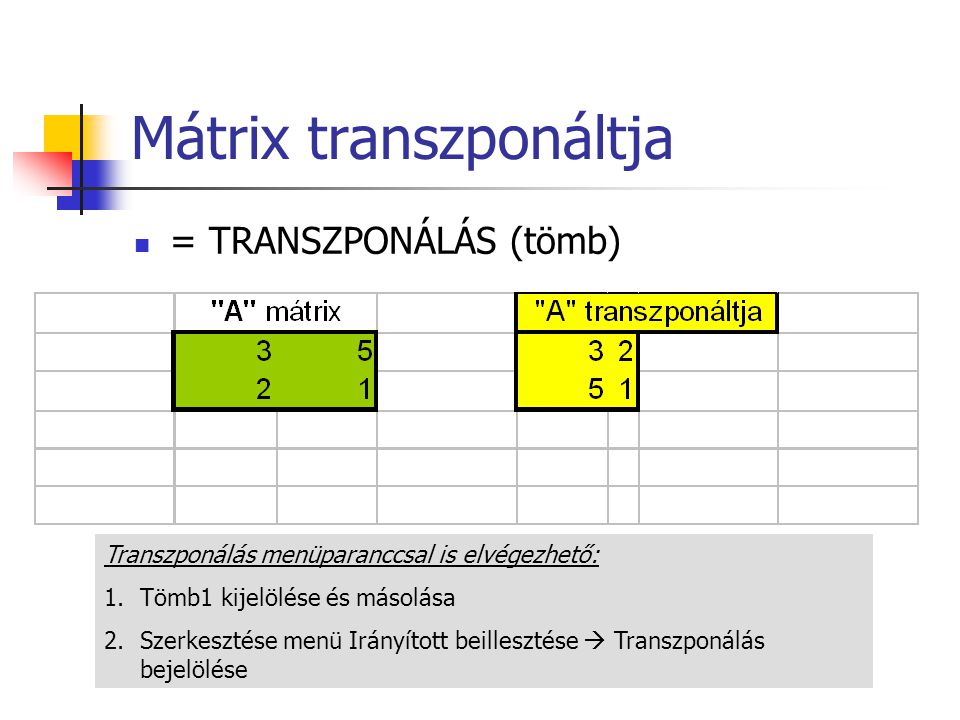 Mátrix transzponáltja