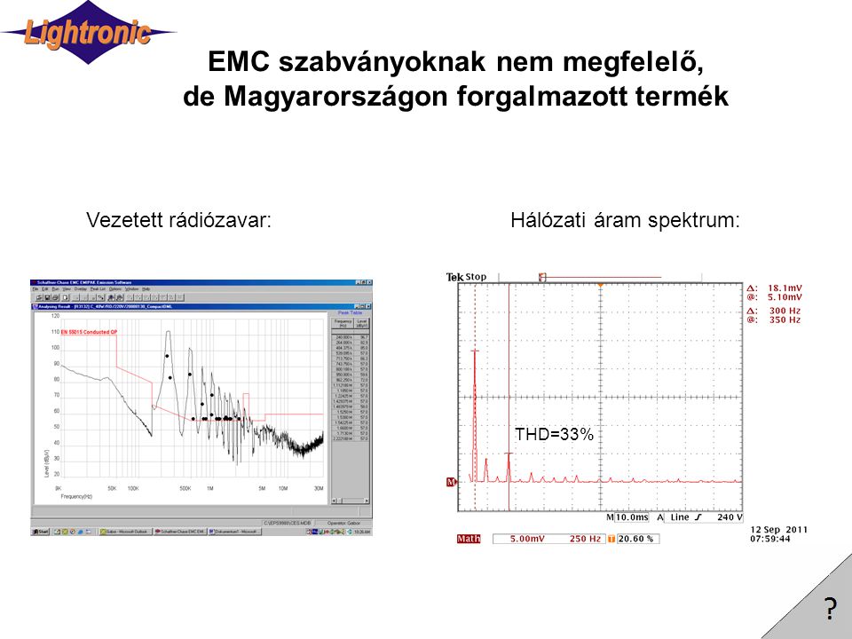 EMC szabványoknak nem megfelelő, de Magyarországon forgalmazott termék