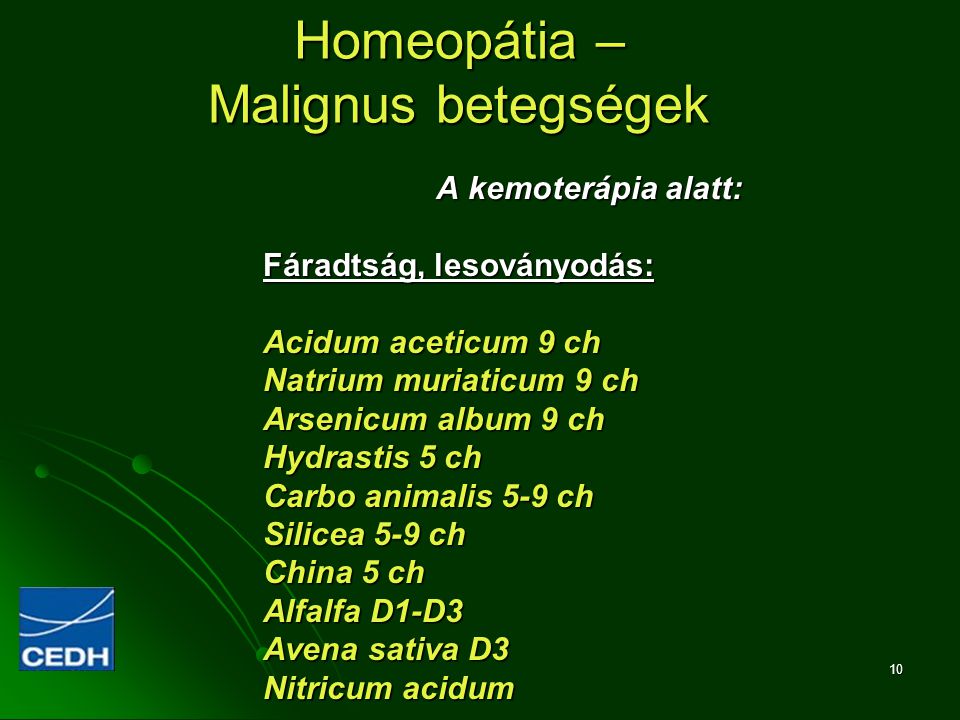 Homeopátia – Malignus betegségek