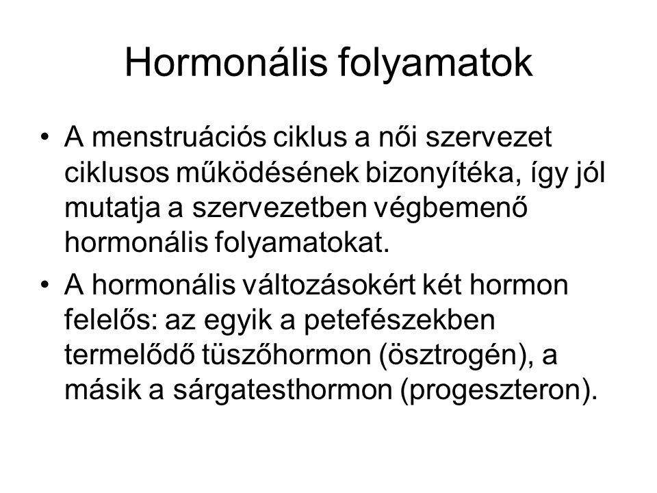 Hormonális folyamatok
