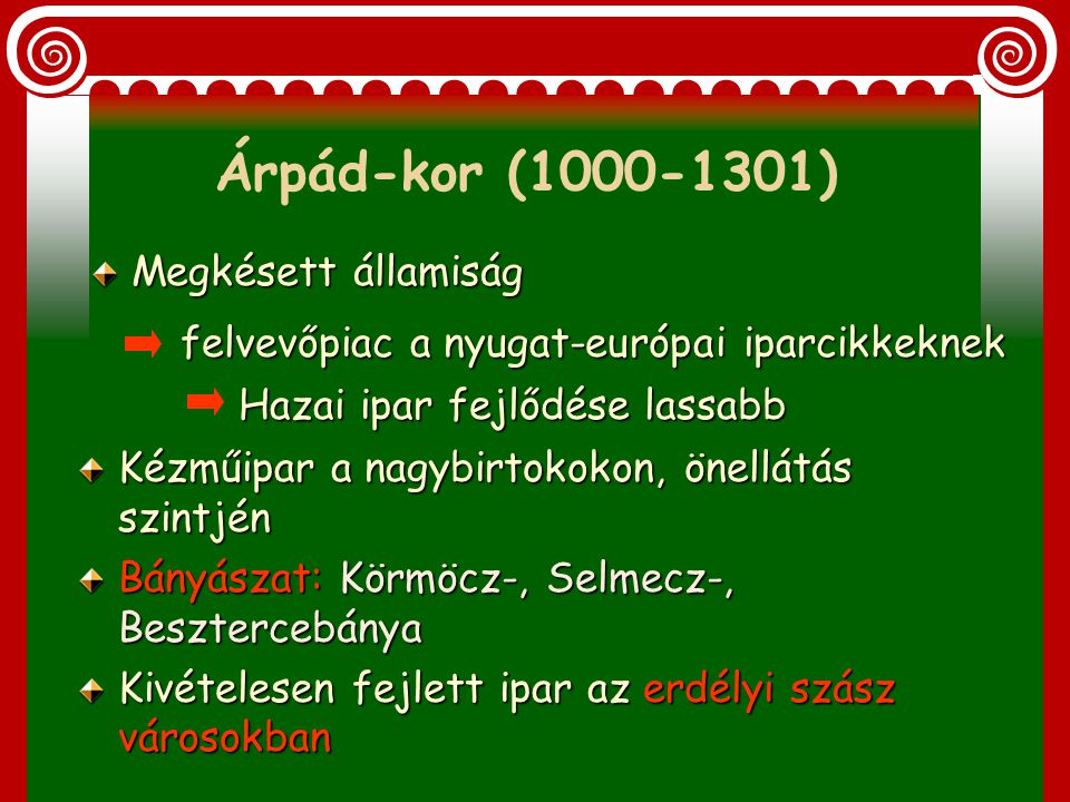 Árpád-kor ( ) Megkésett államiság
