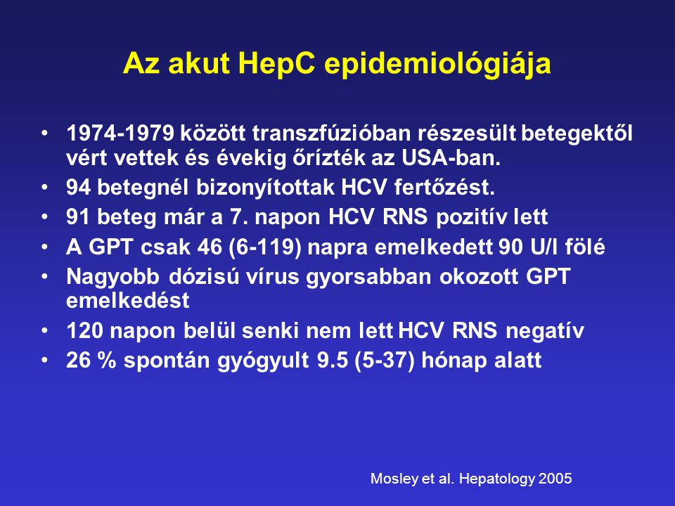 Az akut HepC epidemiológiája