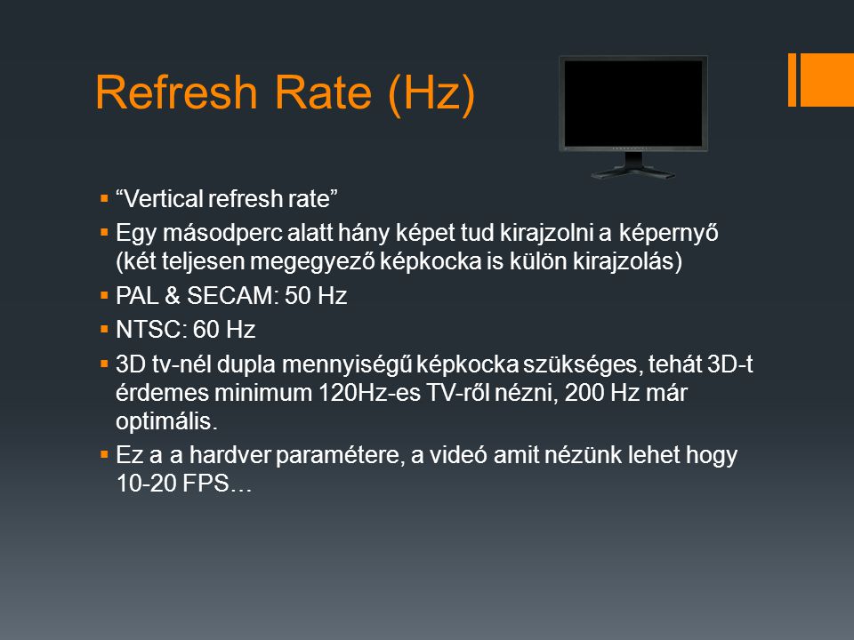 Refresh Rate (Hz) Vertical refresh rate