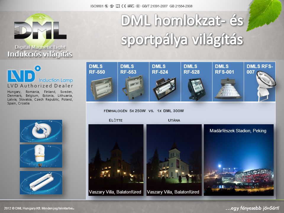 DML homlokzat- és sportpálya világítás