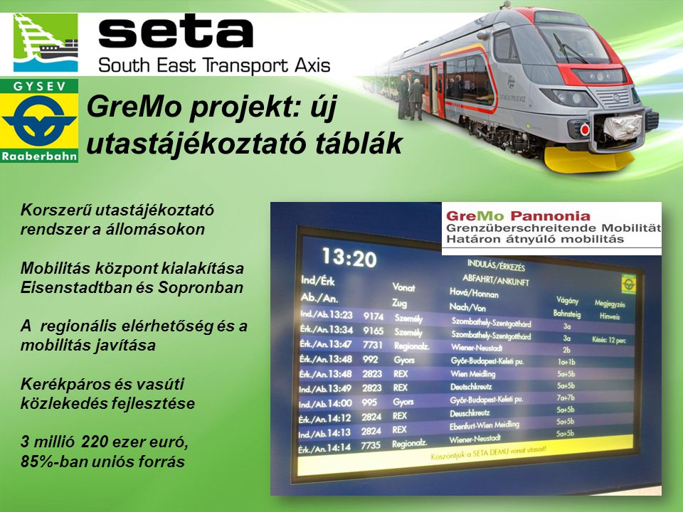GreMo projekt: új utastájékoztató táblák