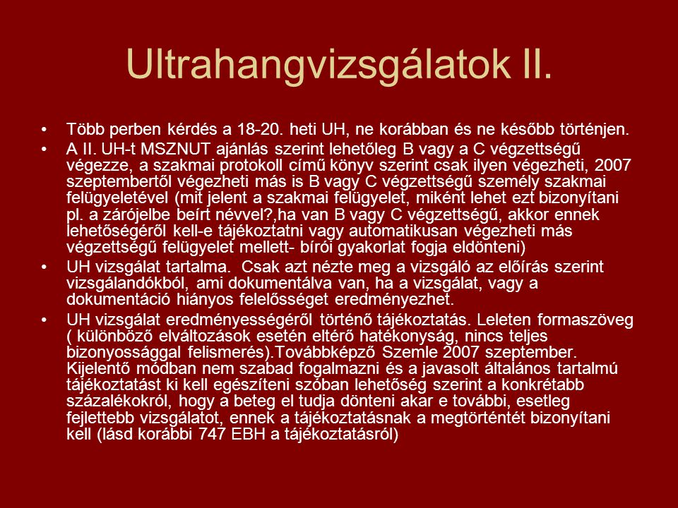 Ultrahangvizsgálatok II.