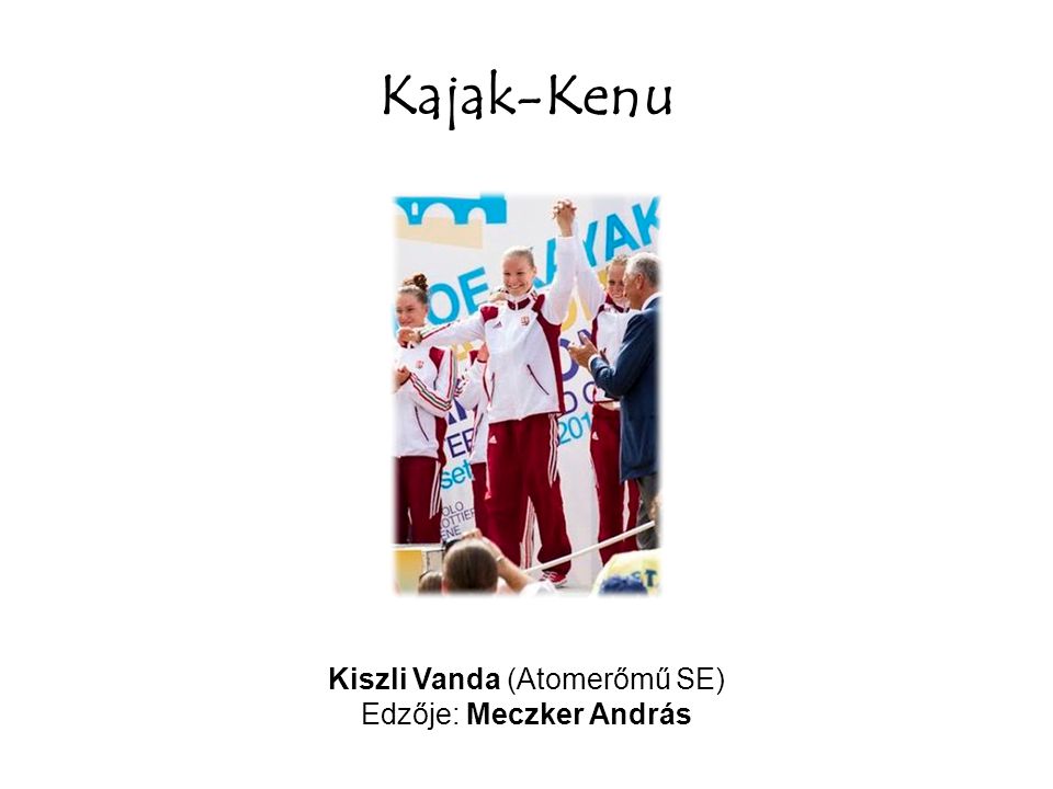 Kajak-Kenu Kiszli Vanda (Atomerőmű SE) Edzője: Meczker András