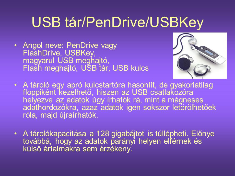USB tár/PenDrive/USBKey