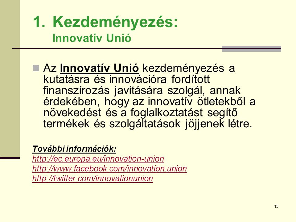 Kezdeményezés: Innovatív Unió