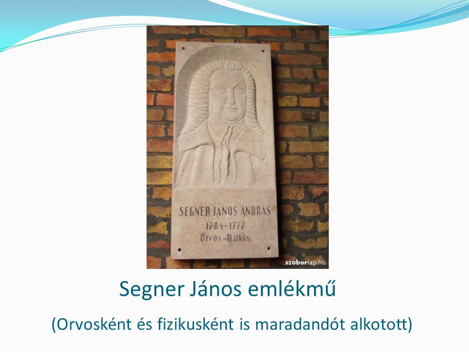 Segner János emlékmű (Orvosként és fizikusként is maradandót alkotott)