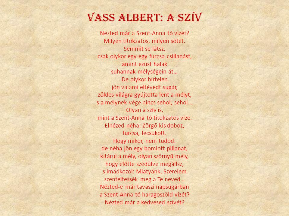 Vass Albert: A szív