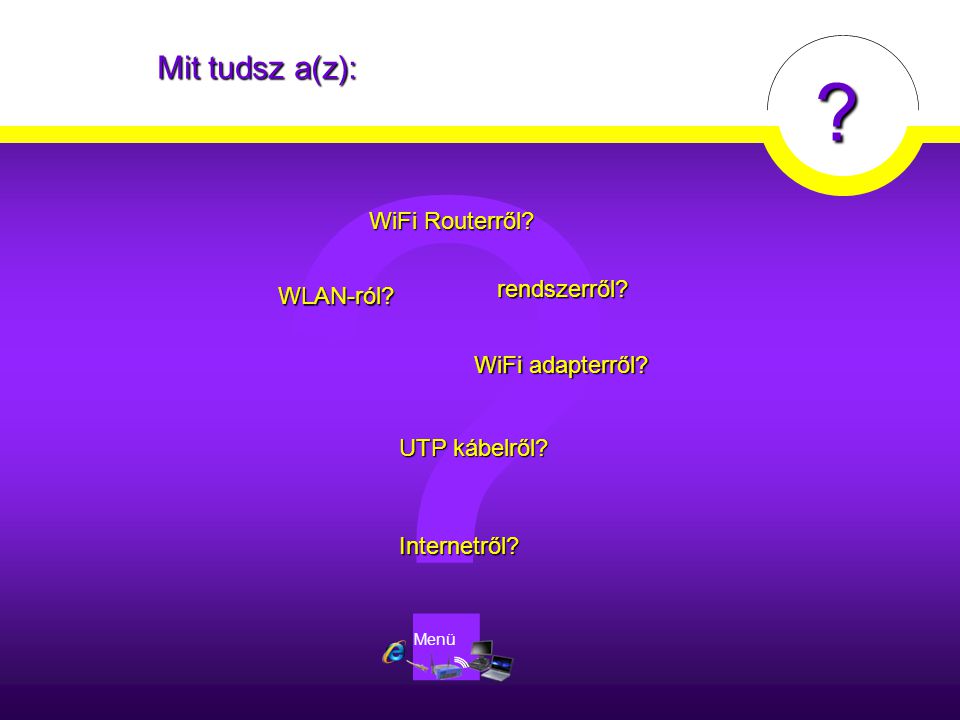 Mit tudsz a(z): WiFi Routerről rendszerről WLAN-ról