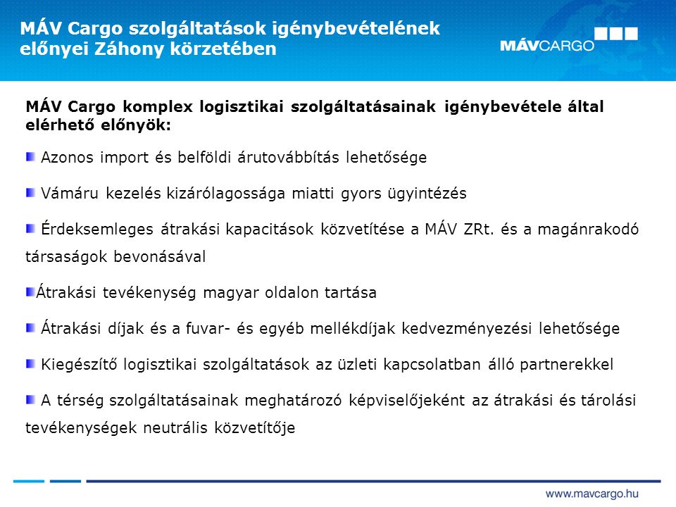 MÁV Cargo szolgáltatások igénybevételének előnyei Záhony körzetében