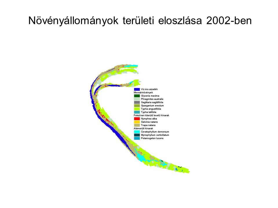 Növényállományok területi eloszlása 2002-ben