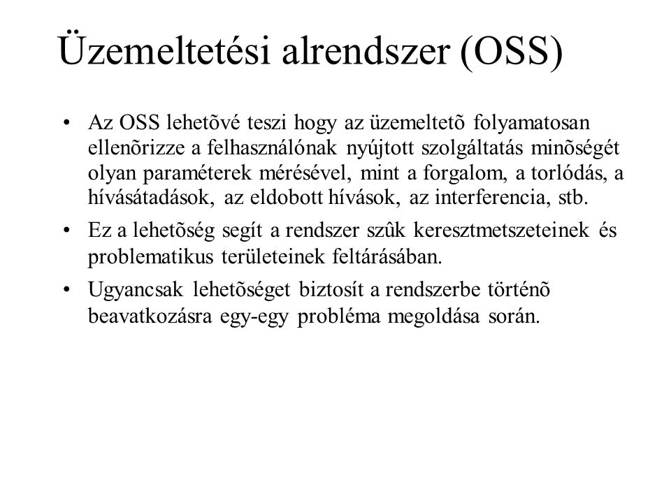 Üzemeltetési alrendszer (OSS)