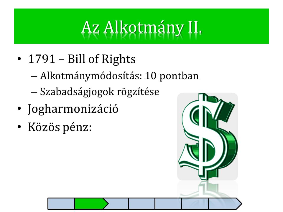 Az Alkotmány II – Bill of Rights Jogharmonizáció Közös pénz: