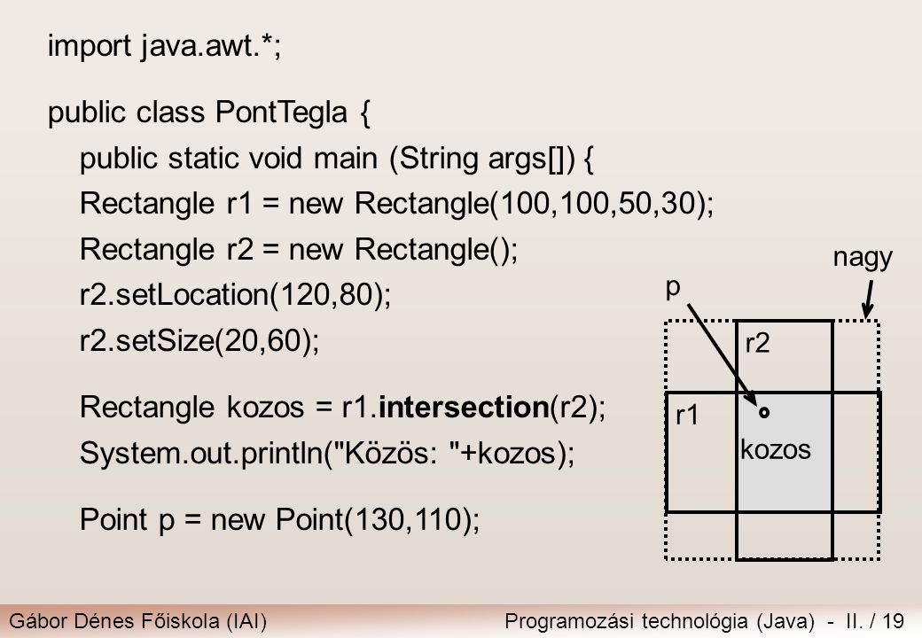 public class PontTegla { public static void main (String args[]) {