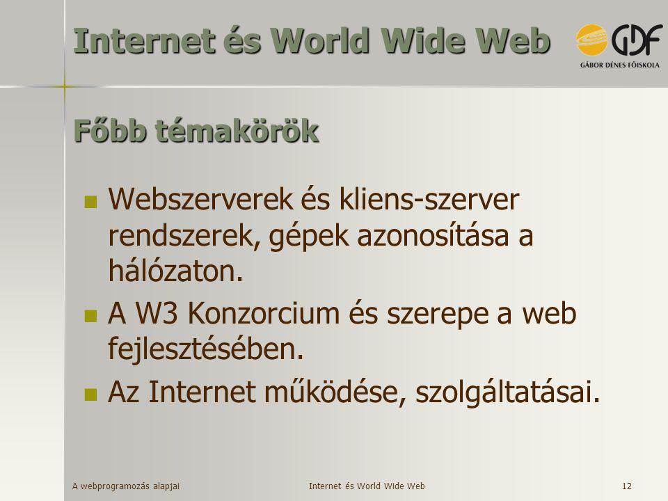 Internet és World Wide Web
