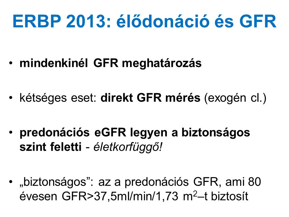 ERBP 2013: élődonáció és GFR